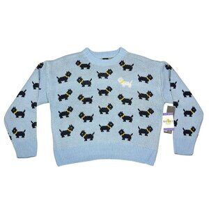 NWT Stranger Things Netflix Scottie Dog Knit Sweater Womens XL Retro AOP